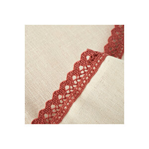 Rose Baskılı Kopanakili Runner Krem (50x150 Cm) Krem