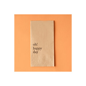 Oh Happy Day 100'lü Kağıt Peçete Kahverengi (33x33 Cm)