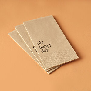 Oh Happy Day 100'lü Kağıt Peçete Kahverengi (33x33 Cm)
