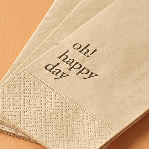 Oh Happy Day 100'lü Kağıt Peçete Kahverengi (33x33 Cm)