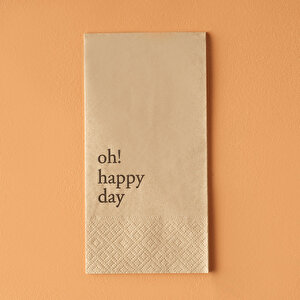 Oh Happy Day 100'lü Kağıt Peçete Kahverengi (33x33 Cm)