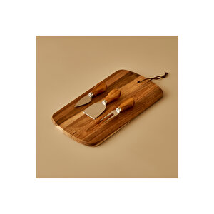 Parm Peynir Servis Seti Naturel (32x17,5 Cm) Naturel