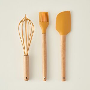 Olivia 7 Parça Servis Gereçleri Seti Hardal