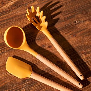 Olivia 7 Parça Servis Gereçleri Seti Hardal