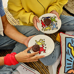 Keith Haring Colored Porselen Pasta Tabağı (19 Cm) Çok Renkli