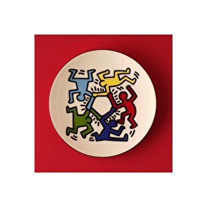 Keith Haring Colored Porselen Pasta Tabağı (19 Cm) Çok Renkli