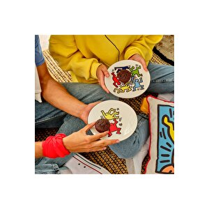Keith Haring Colored Porselen Pasta Tabağı (19 Cm) Çok Renkli