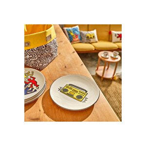 Keith Haring Fun Porselen Pasta Tabağı 4'lü Sarı (19 Cm)