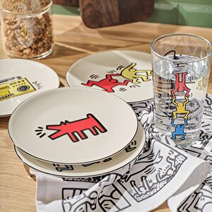 Keith Haring Double Porselen Pasta Tabağı 4'lü (19 Cm)