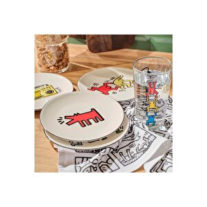 Keith Haring Paw Porselen Pasta Tabağı 4'lü Kırmızı (19 Cm)