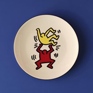 Keith Haring Double Porselen Pasta Tabağı (19 Cm) Çok Renkli