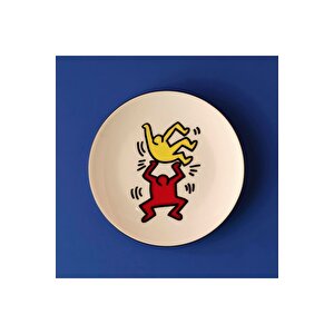 Keith Haring Double Porselen Pasta Tabağı (19 Cm) Çok Renkli