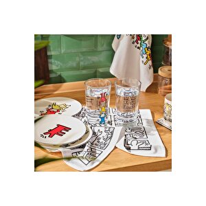 Keith Haring Paw Porselen Pasta Tabağı Kırmızı (19 Cm) Kırmızı