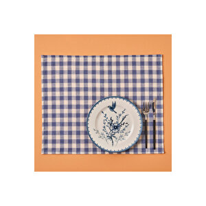 %100 Pamuk Bleu Blanc Amerikan Servis Mavi (35x45 Cm) Mavi