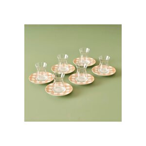 Pavia Porselen 6'lı Çay Bardağı Seti Somon (132 Cc) Somon