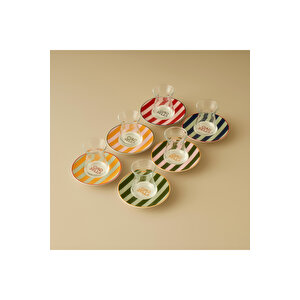 Line 6'lı Çay Bardağı Seti (132 Cc) Çok Renkli