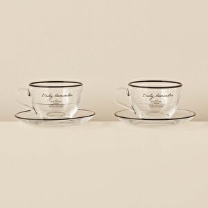 Daily Reminder 2'li Çay Fincan Seti Siyah (240 Cc) Siyah