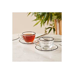 Daily Reminder 2'li Çay Fincan Seti Siyah (240 Cc) Siyah