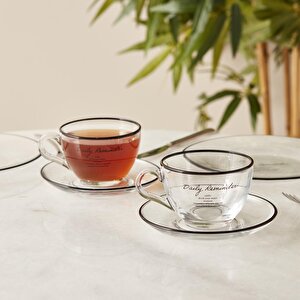 Daily Reminder 2'li Çay Fincan Seti Siyah (240 Cc) Siyah