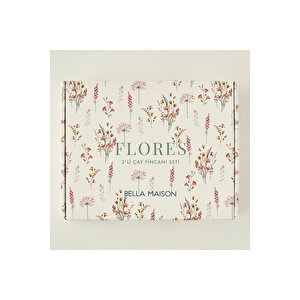 Flores Porselen 2'li Çay Fincanı Seti (180 Cc) Çok Renkli
