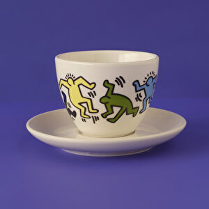 Keith Haring Colored Porselen 2'li Çay Fincanı Seti (220 Cc) Çok Renkli