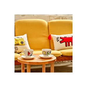 Keith Haring Colored Porselen 2'li Çay Fincanı Seti (220 Cc) Çok Renkli