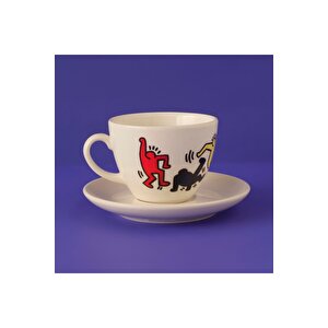 Keith Haring Colored Porselen 2'li Çay Fincanı Seti (220 Cc) Çok Renkli