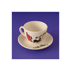 Keith Haring Colored Porselen 2'li Çay Fincanı Seti (220 Cc) Çok Renkli