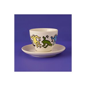 Keith Haring Colored Porselen 2'li Çay Fincanı Seti (220 Cc) Çok Renkli