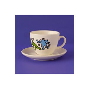 Keith Haring Colored Porselen 2'li Çay Fincanı Seti (220 Cc) Çok Renkli
