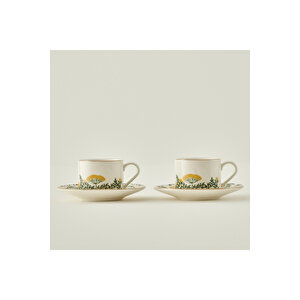 Lily Porselen 2'li Çay Fincanı Seti Yeşil (180 Cc) Yeşil