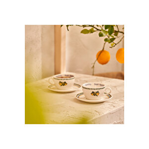 Lemoncello Porselen 2'li Çay Fincanı Seti (270 Cc) Çok Renkli