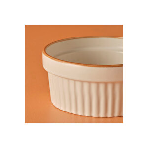 Vislo 2'li Sufle Kabı Seti Beyaz-kahverengi (290 Ml) Beyaz