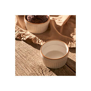 Vislo 2'li Sufle Kabı Seti Beyaz-kahverengi (200 Ml) Beyaz