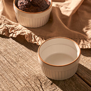 Vislo 2'li Sufle Kabı Seti Beyaz-kahverengi (200 Ml) Beyaz