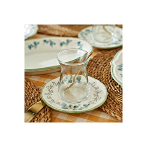 Ocaliptus Stoneware 26 Parça 6 Kişilik Kahvaltı Takımı Yeşil Yeşil