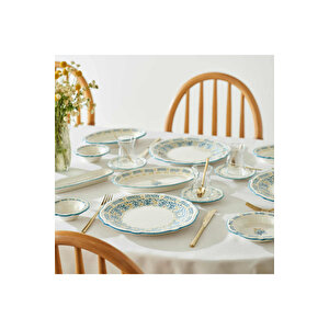 Liana Stoneware 26 Parça 6 Kişilik Kahvaltı Takımı Mavi Mavi