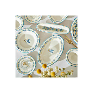 Liana Stoneware 26 Parça 6 Kişilik Kahvaltı Takımı Mavi Mavi