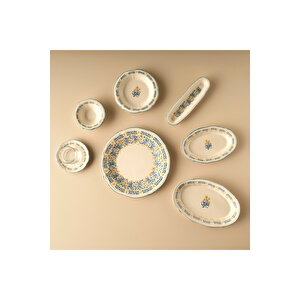 Liana Stoneware 26 Parça 6 Kişilik Kahvaltı Takımı Mavi Mavi