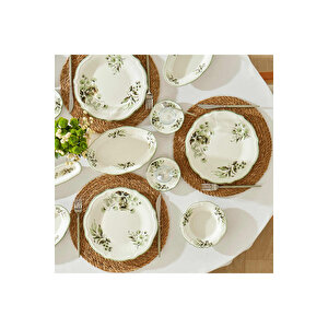 Julia Stoneware 26 Parça 6 Kişilik Kahvaltı Takımı Yeşil Yeşil