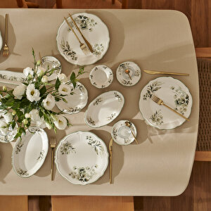 Julia Stoneware 26 Parça 6 Kişilik Kahvaltı Takımı Yeşil Yeşil