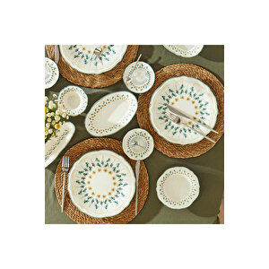 Adelina Stoneware 26 Parça 6 Kişilik Kahvaltı Takımı Yeşil Yeşil