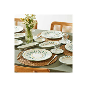 Adelina Stoneware 26 Parça 6 Kişilik Kahvaltı Takımı Yeşil Yeşil