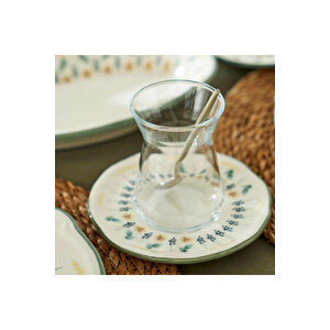 Adelina Stoneware 26 Parça 6 Kişilik Kahvaltı Takımı Yeşil Yeşil