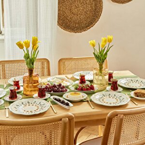 Adelina Stoneware 26 Parça 6 Kişilik Kahvaltı Takımı Yeşil Yeşil