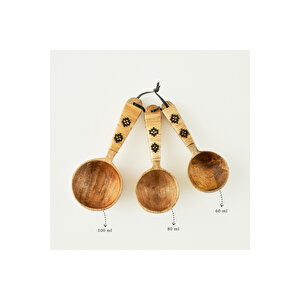 Varna 3'lü Ölçü Kaşığı Seti Naturel (21,5x8,5x5,5 Cm) Naturel