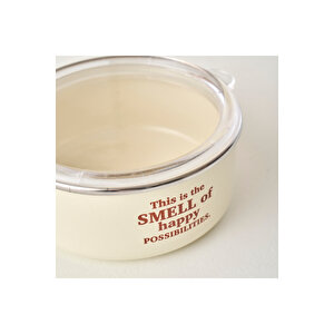 Cozy 3'lü Emaye Saklama Kabı Seti Krem Krem