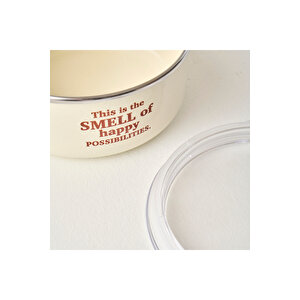 Cozy 3'lü Emaye Saklama Kabı Seti Krem Krem