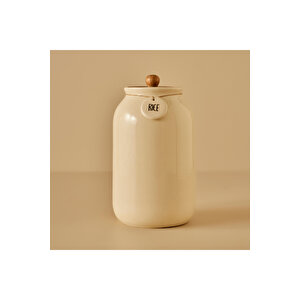 Rice Seramik Kavanoz Krem (2700 Ml) Krem