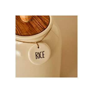 Rice Seramik Kavanoz Krem (2700 Ml) Krem